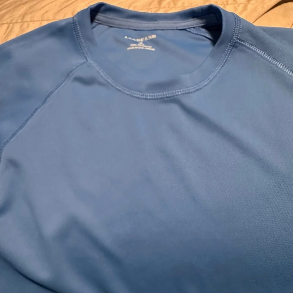 Lands End Summer Sun Shirt‎ Blue 10-12 Medium